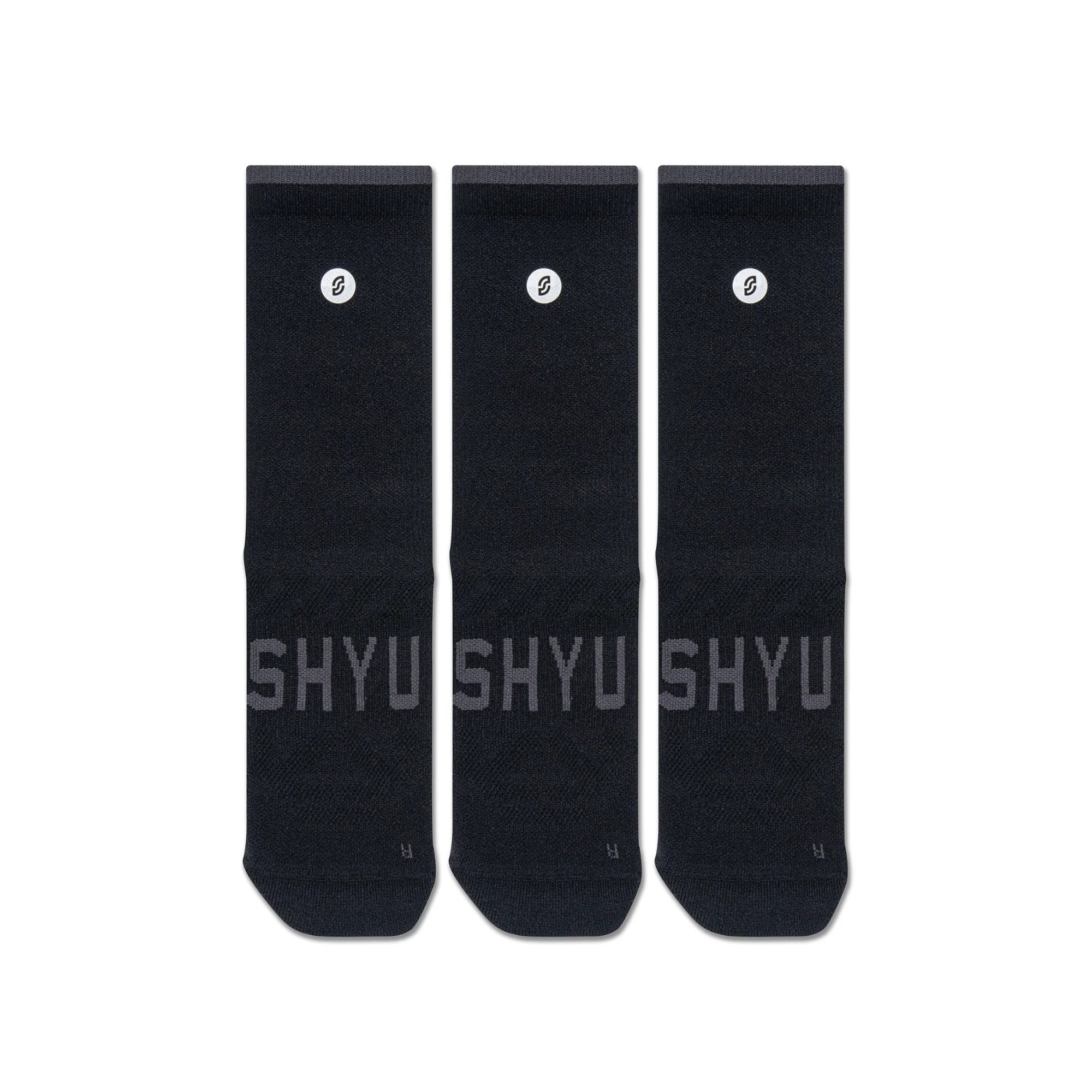 SHYU Quarter Crew Training Socks - 3 Pack - Black - image 2