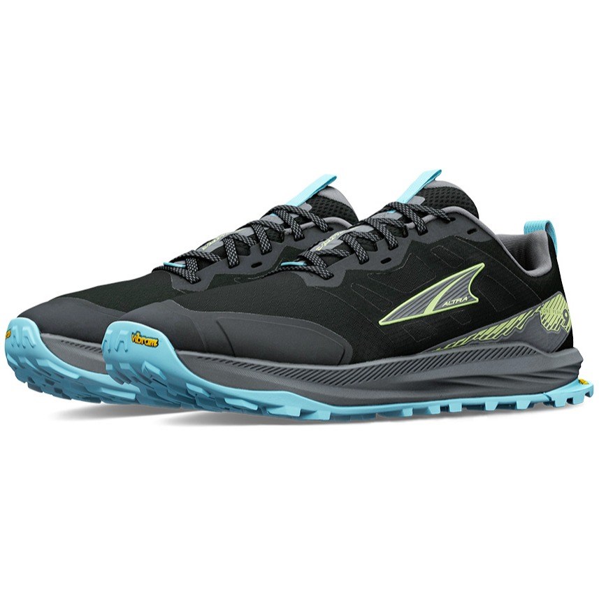Altra Lone Peak 9+ - Mens Trail Running Shoes - Black/Lime