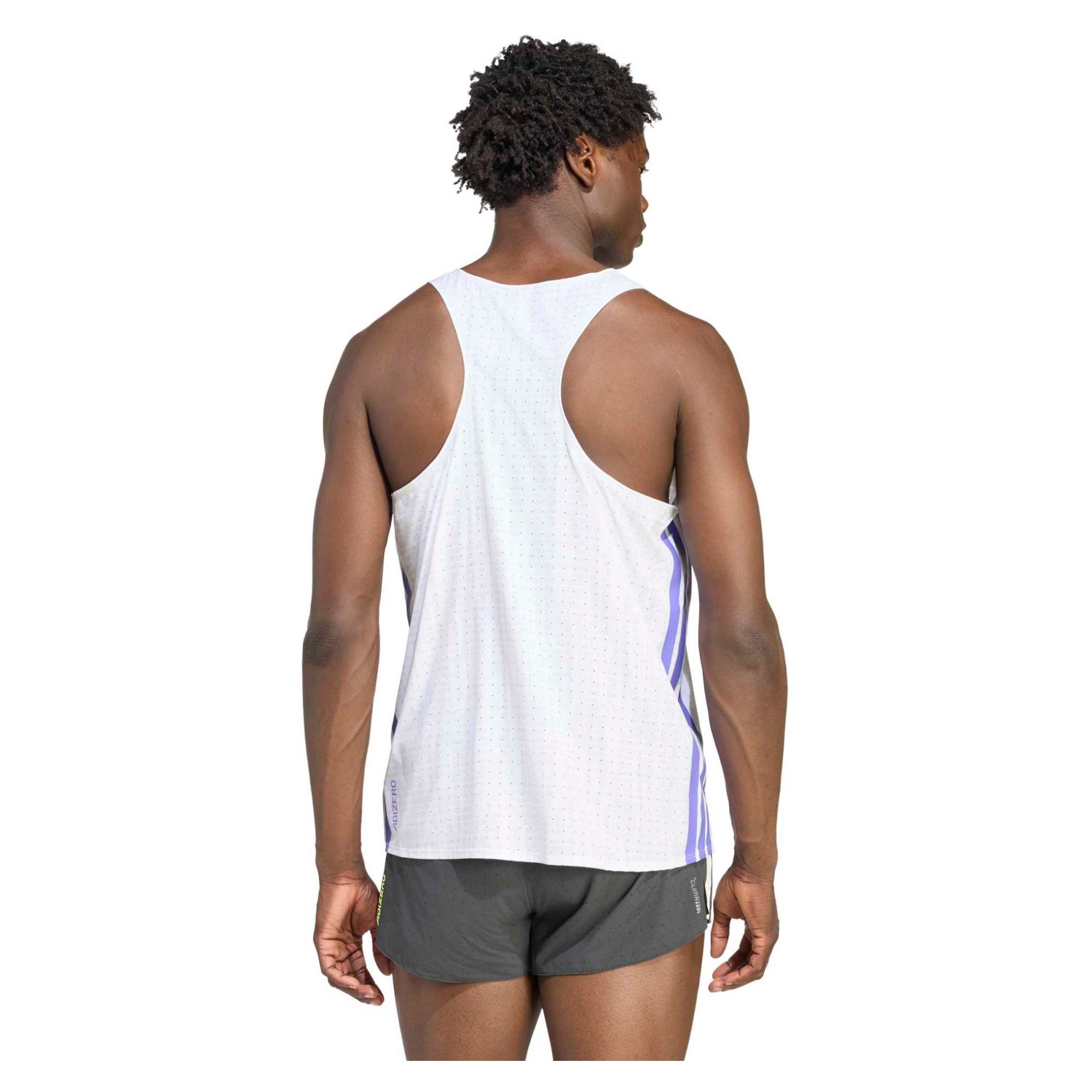 adidas Adizero Mens Running Singlet - White/Solar Purple - image 2