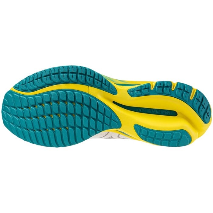 Mizuno Wave Rider 27 SSW - Unisex Running Shoes - White/Ultimate Grey/Blazing Yellow