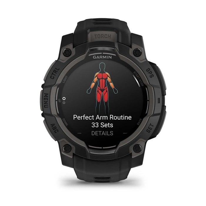 Garmin Instinct 3 45mm AMOLED Rugged GPS Smartwatch - Black/Black