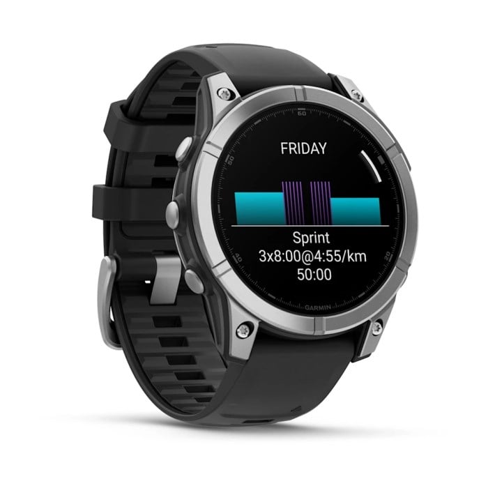 Garmin fenix E AMOLED - 47mm MultiSport Smartwatch - Stainless Steel/Black