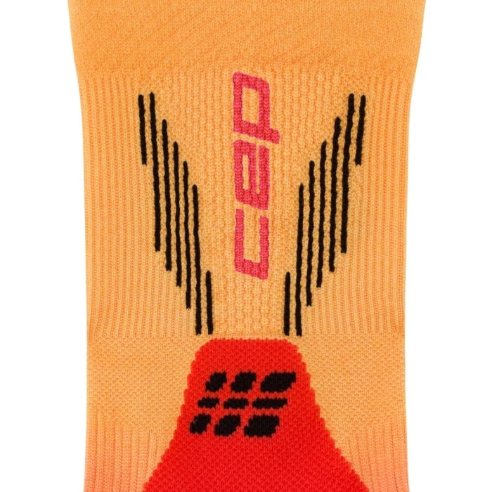 CEP Core Run Edition Gradient Mid Cut Mens Socks - Red/Marigold Fade
