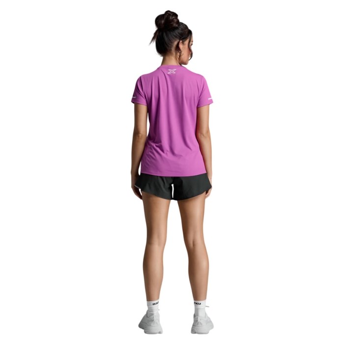 2XU Aero Womens Running T-Shirt - Hyper Violet/White Reflective
