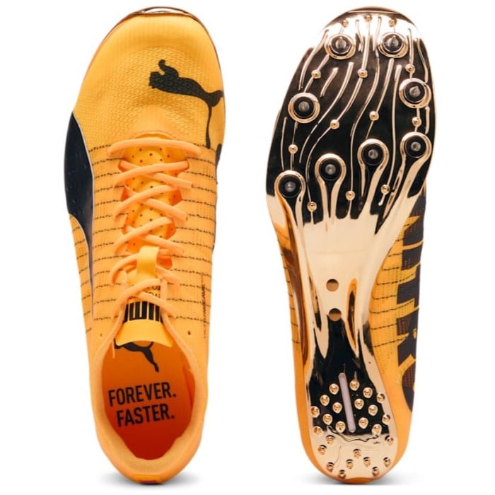 Puma evoSpeed 400 Nitro Elite 2 - Unisex Mid Distance Running Spikes - Sun Stream/Pure Magenta/Puma