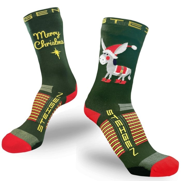 Steigen Christmas Three Quarter Length Running Socks - Christmas Donkey