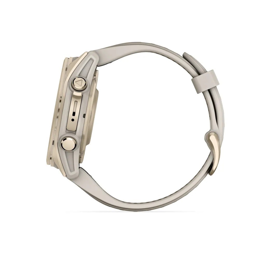 Garmin fenix 8 43mm Premium Multisport Smartwatch - Sapphire/Soft Gold with Fog Grey/Darkstone