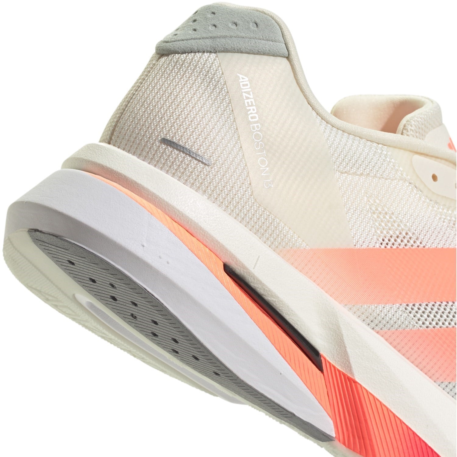 adidas Adizero Boston 13 - Mens Running Shoes - Off White/Lucid Orange/Grey