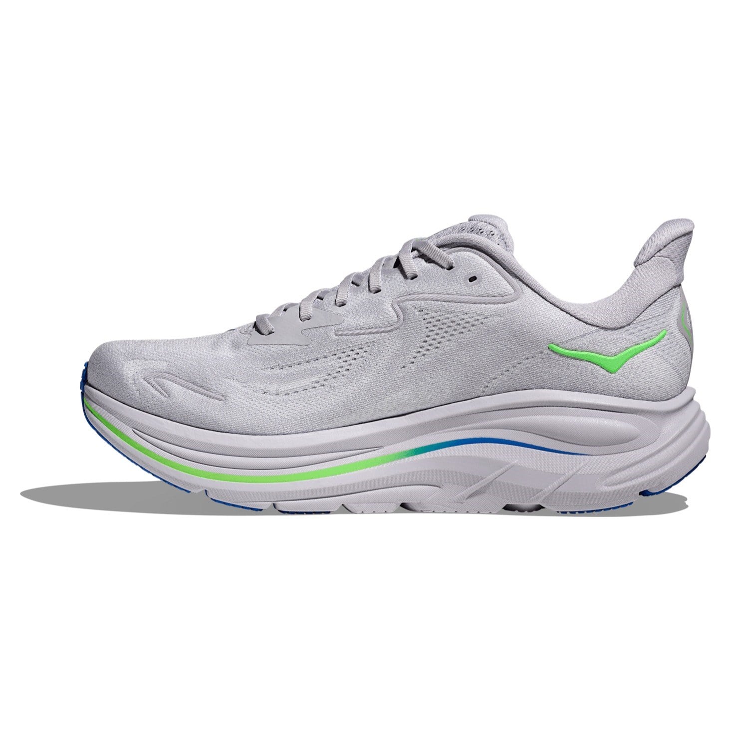 Hoka Clifton 10 - Mens Running Shoes - Ash Grey/Neon Green
