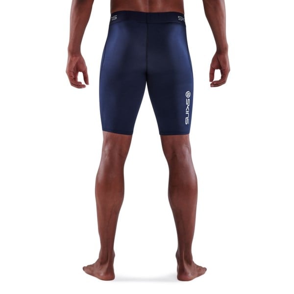 Skins Series-1 Mens Compression Half Tights - Navy Blue