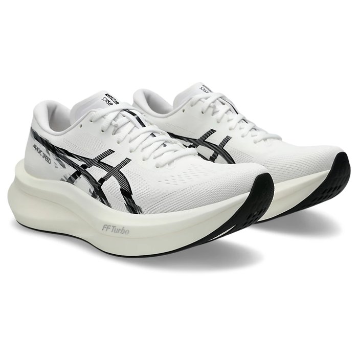 Asics Magic Speed 4 - Womens Road Racing Shoes - White/Black