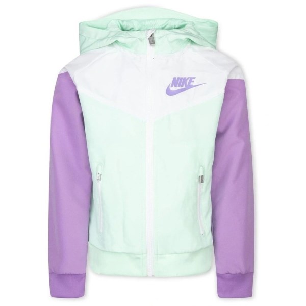 Nike Chevron Windrunner Kids Girls Jacket - Mint Foam