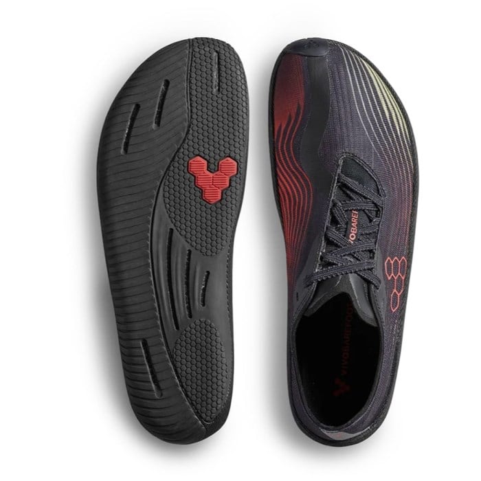 Vivobarefoot Primus Flow - Mens Running Shoes - Obsidian/Cherry Tomato