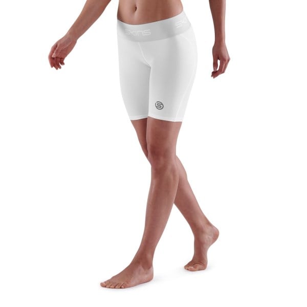 Skins Series-1 Womens Compression Half Tights - White