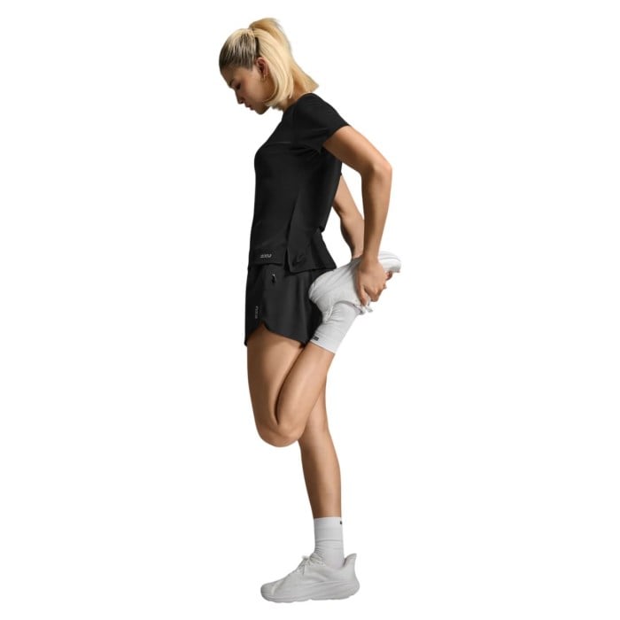 2XU Aero Mesh Womens T-Shirt - Black/Silver Reflective