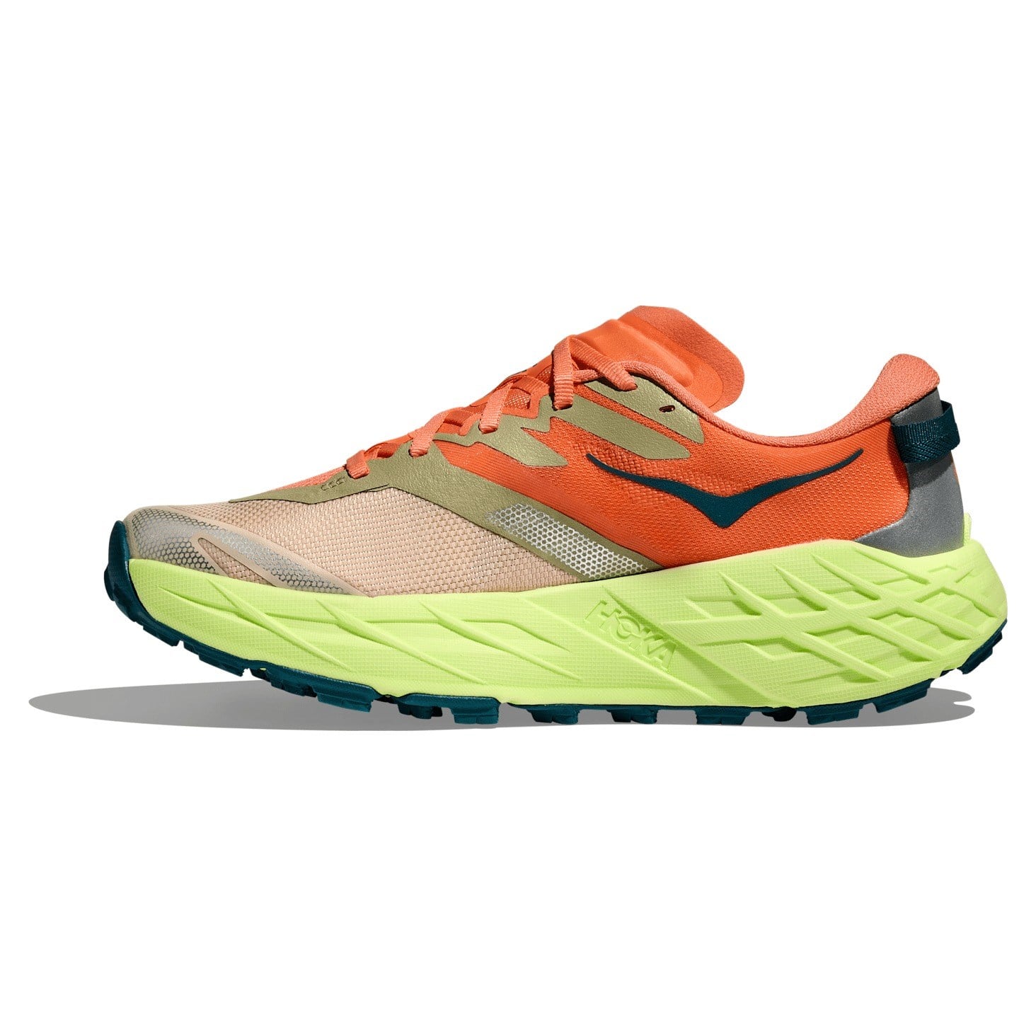 Hoka Speedgoat 7 - Womens Trail Running Shoes - Persimmon/Neon Yuzu