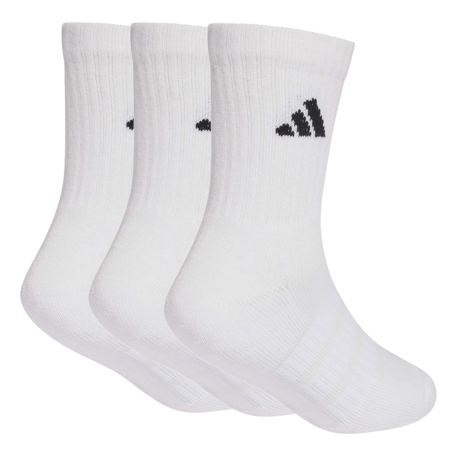 adidas Kids Cushioned Crew Socks - 3 Pack - White - image 2