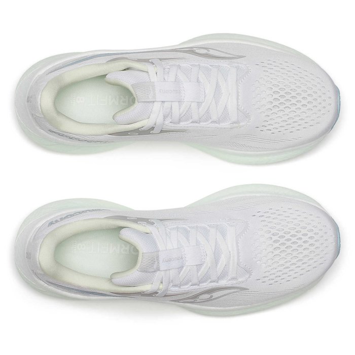 Saucony Ride 18 - Womens Running Shoes - White/Lettuce