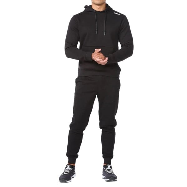 2XU Aspire Mens Pullover Hoodie - Black/White