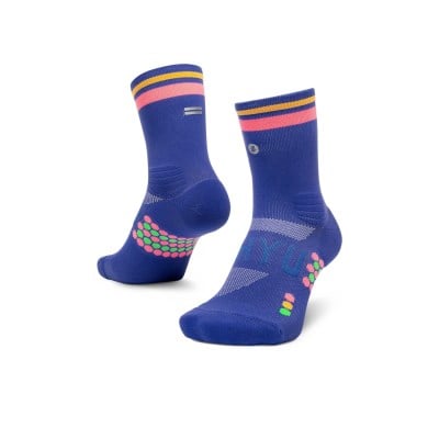 SHYU Crew Racing Socks - Blue/Blush/Apricot