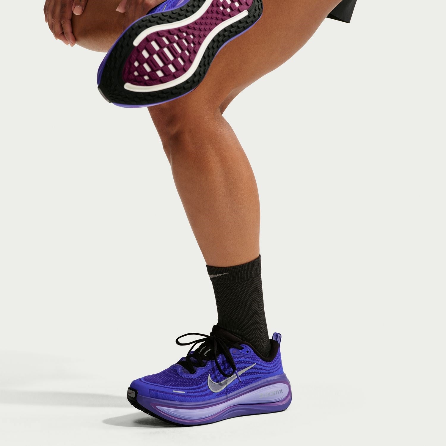 Nike Vomero Plus - Womens Running Shoes - Black/Metallic Silver/Persian Violet - image 8