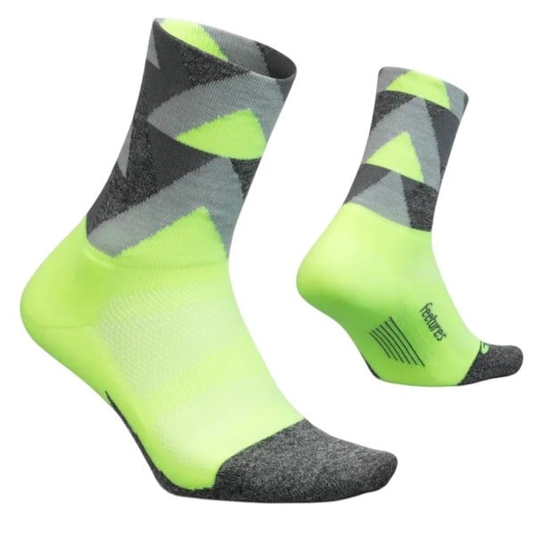 Feetures Elite Light Cushion Mini Crew Running Socks - Peak Lightning