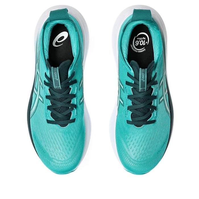 Asics Gel Nimbus 27 - Mens Running Shoes - Wave Teal/Saxon Green