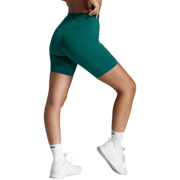 2XU Form Stash Hi-Rise Womens Compression Bike Shorts - Dark Moss/Dark Moss