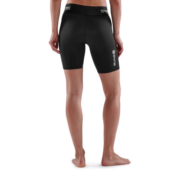 Skins Series-1 Womens Compression Half Tights - Black