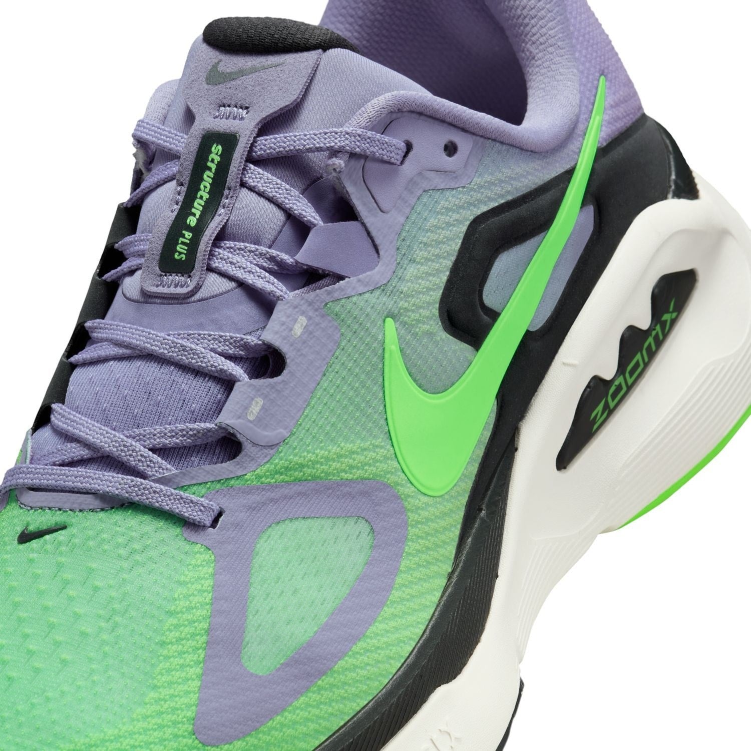 Nike Structure Plus - Mens Running Shoes - Iron Purple/Voltage Green/Off Noir/Sail