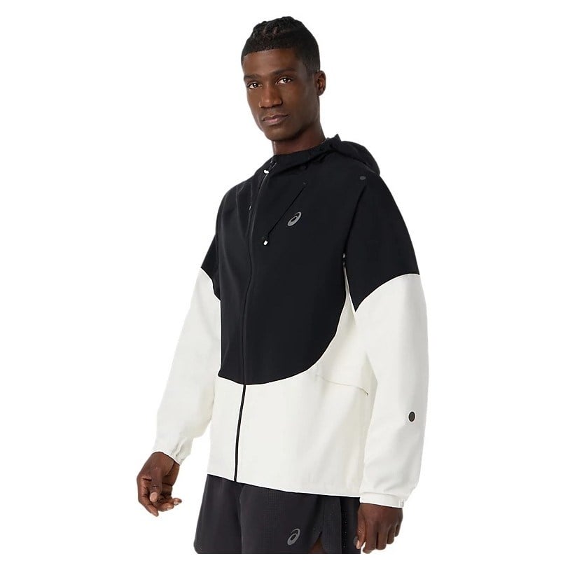 Asics MetaRun Legend Mens Running Jacket - Cream/Performance Black - image 2