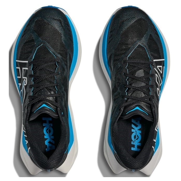 Hoka Rocket X Trail - Mens Trail Running Shoes - Black/Sky Blue