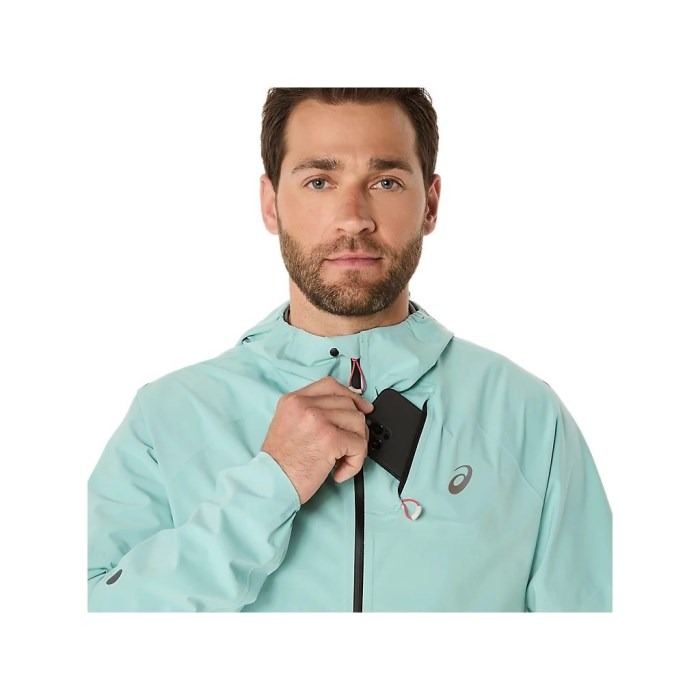 Asics MetaRun Mens Waterproof Running Jacket - Oasis Green