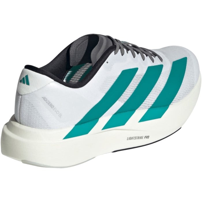 Adidas Adizero Evo SL - Mens Running Shoes - Cloud White/Pure Teal/Grey Four