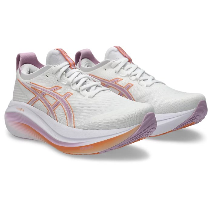 Asics Gel Nimbus 27 - Womens Running Shoes - White/Light Ube