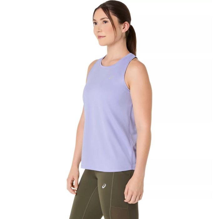 Asics Silver Womens Running Tank Top - Bluebell