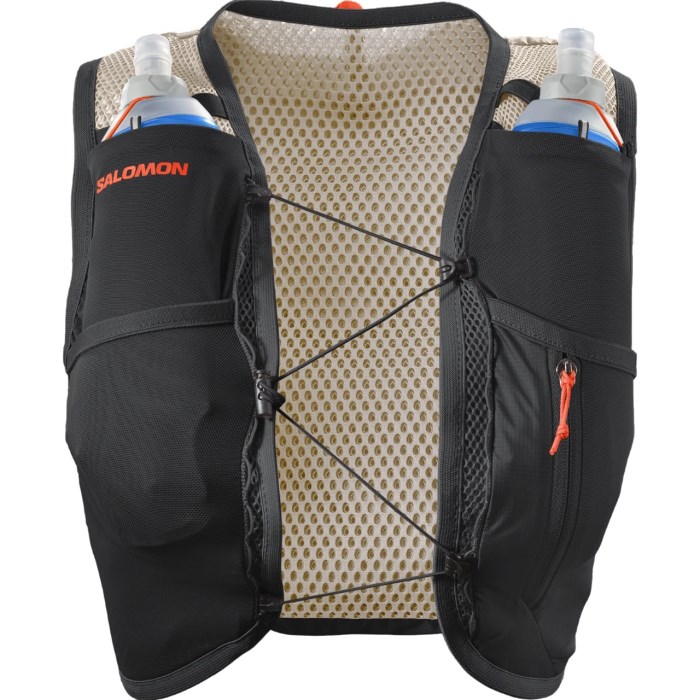 Salomon Active Skin 4 Set Womens Trail Running Vest With Flasks - Emerglow/Black