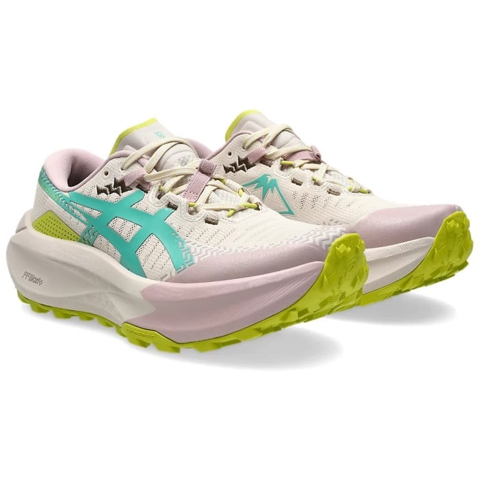 Asics Trabuco Max 5 - Womens Trail Running Shoes - Mineral Beige/Aurora Green