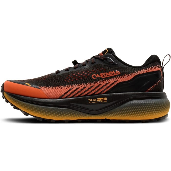 Brooks Cascadia 20 - Mens Trail Running Shoes - Black/Tigerlily/Orange - image 3