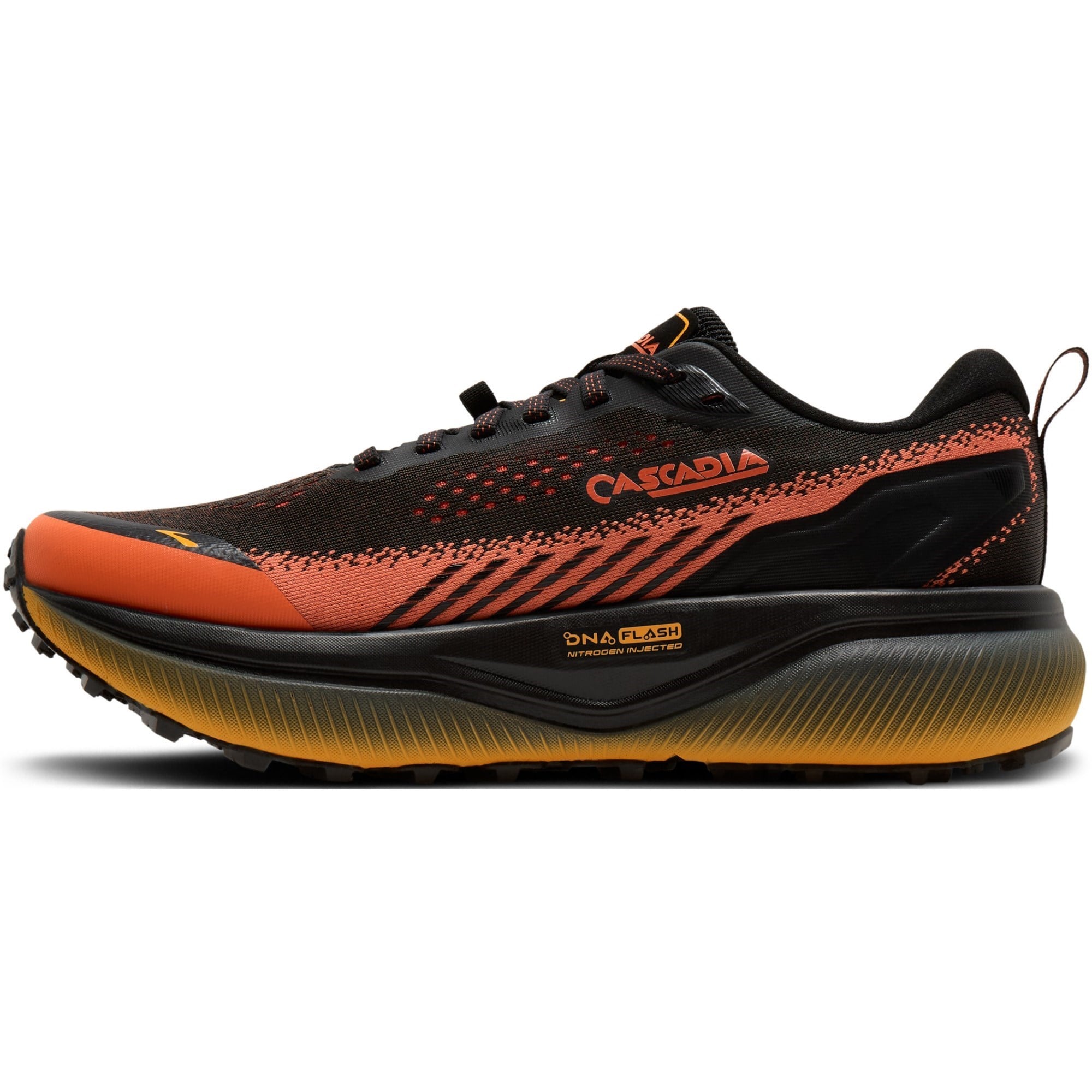 Brooks Cascadia 20 - Mens Trail Running Shoes - Black/Tigerlily/Orange - image 3