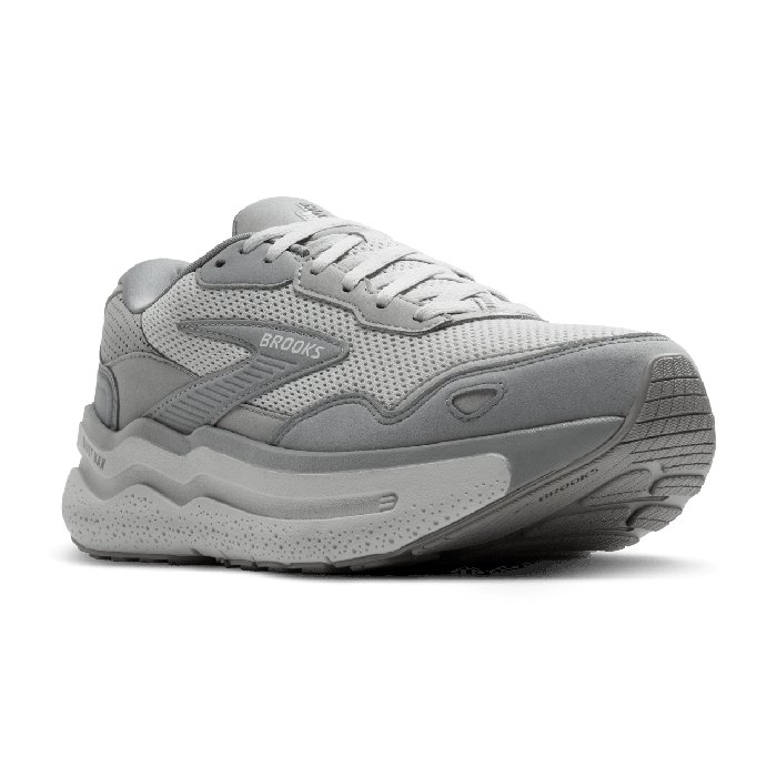 Brooks Ghost Max 2 Suede - Mens Walking Shoes - Primer Grey/Oyster Alloy