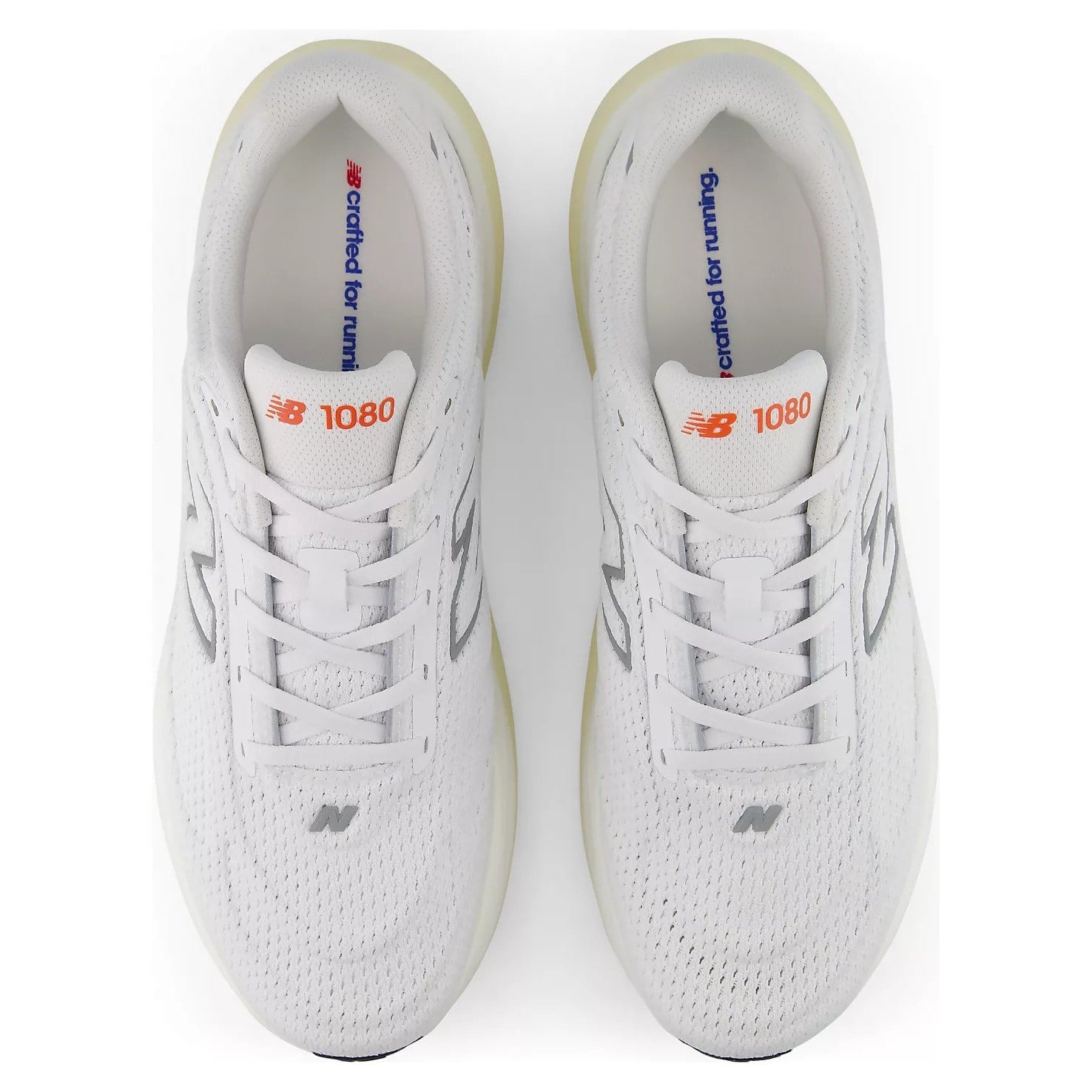 New Balance 1080v15 - Mens Running Shoes - White/Neo Flame - image 3