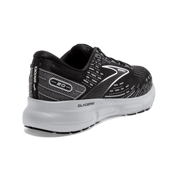 Brooks Glycerin 20 - Mens Running Shoes - Black/White/Alloy