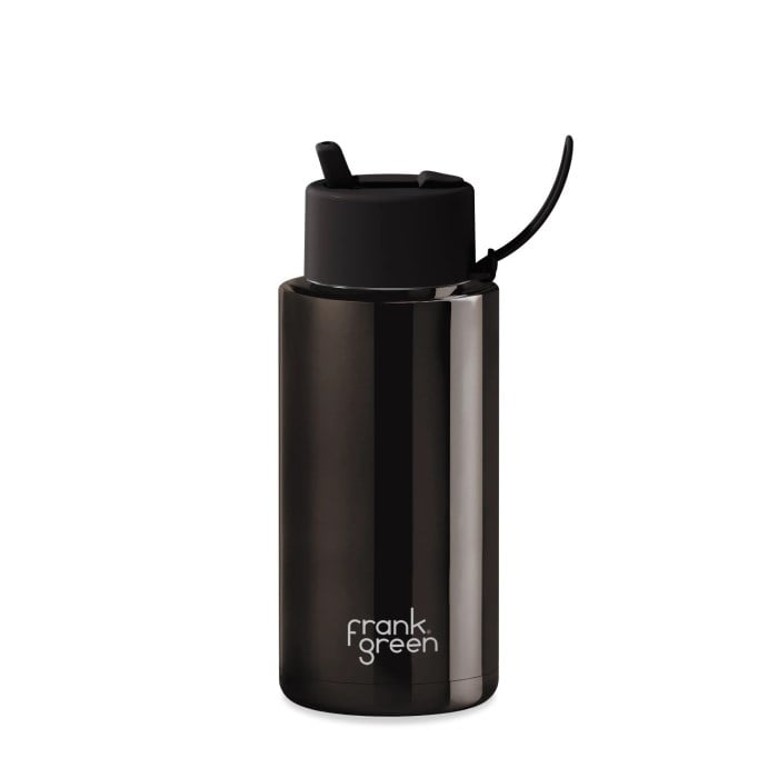 Frank Green Ceramic Reusable Straw Lid 1L Bottle - Shadow Chrome