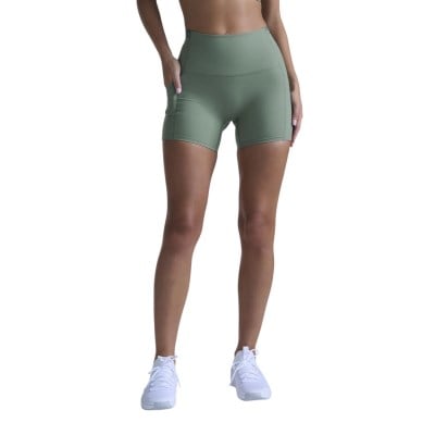 2XU Form Stash Hi-Rise Womens 4 Inch Compression Shorts with Pockets - Fern/Fern