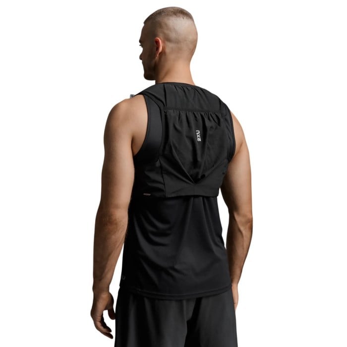 2XU Run Hydration Vest With Flasks - Black/Silver Reflective