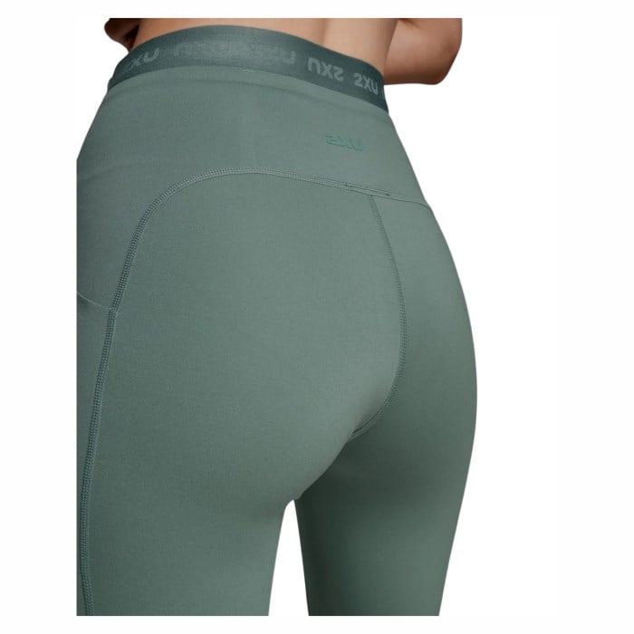 2XU Form Stash Hi-Rise Womens Compression Tights - Olive Leaf/Olive Leaf - image 4