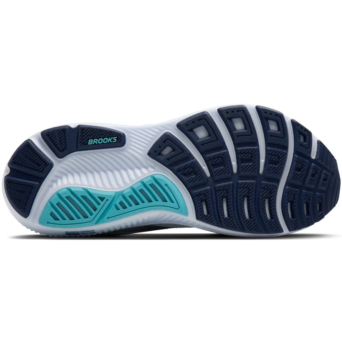 Brooks Ghost 17 - Mens Running Shoes - White/Beacon Blue/Ipane