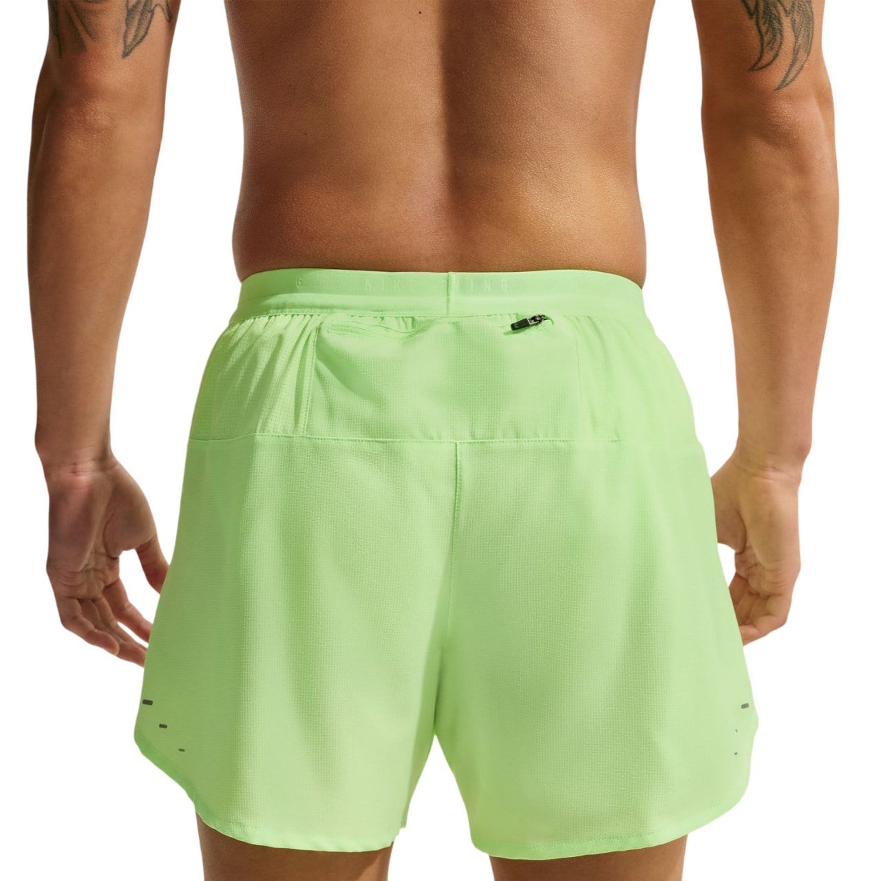 Nike Stride Mens Dri-FIT 5 Inch Brief-Lined Running Shorts - Lime Blast/Reflective Silver