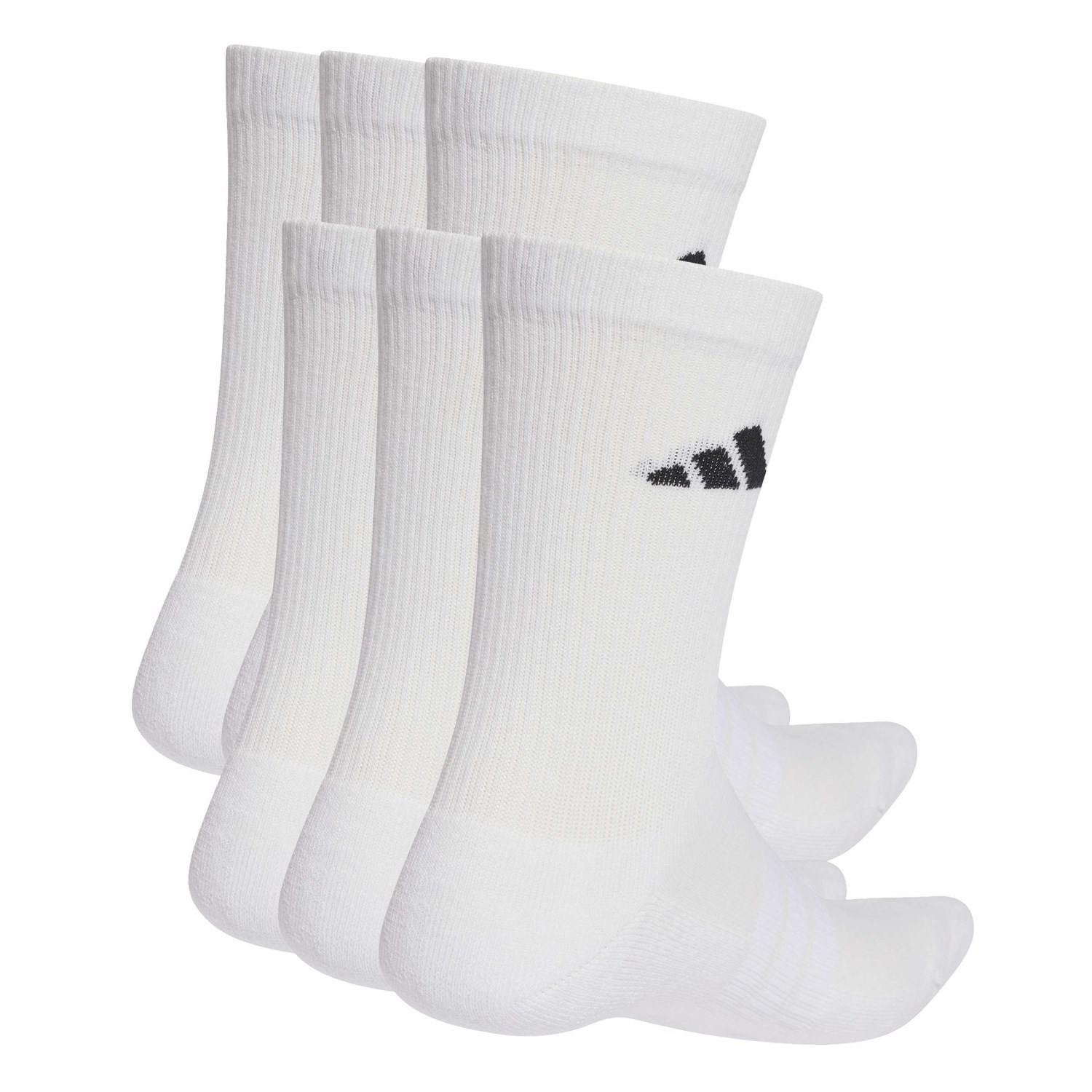 adidas Unisex Cushioned Crew Socks - 6 Pack - White/White/Black - image 2